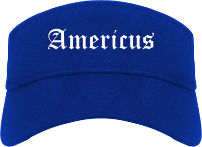 Americus Georgia GA Old English Mens Visor Cap Hat Royal Blue