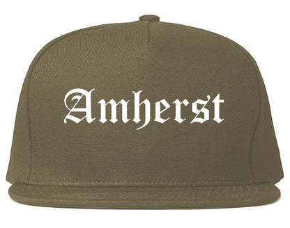 Amherst Ohio OH Old English Mens Snapback Hat Grey