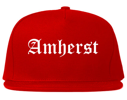 Amherst Ohio OH Old English Mens Snapback Hat Red