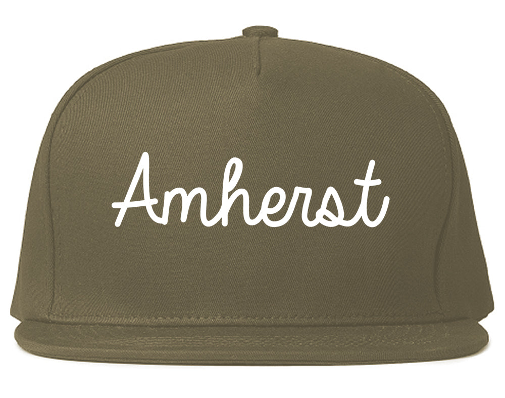 Amherst Ohio OH Script Mens Snapback Hat Grey