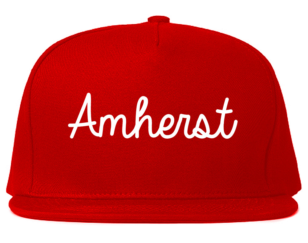 Amherst Ohio OH Script Mens Snapback Hat Red