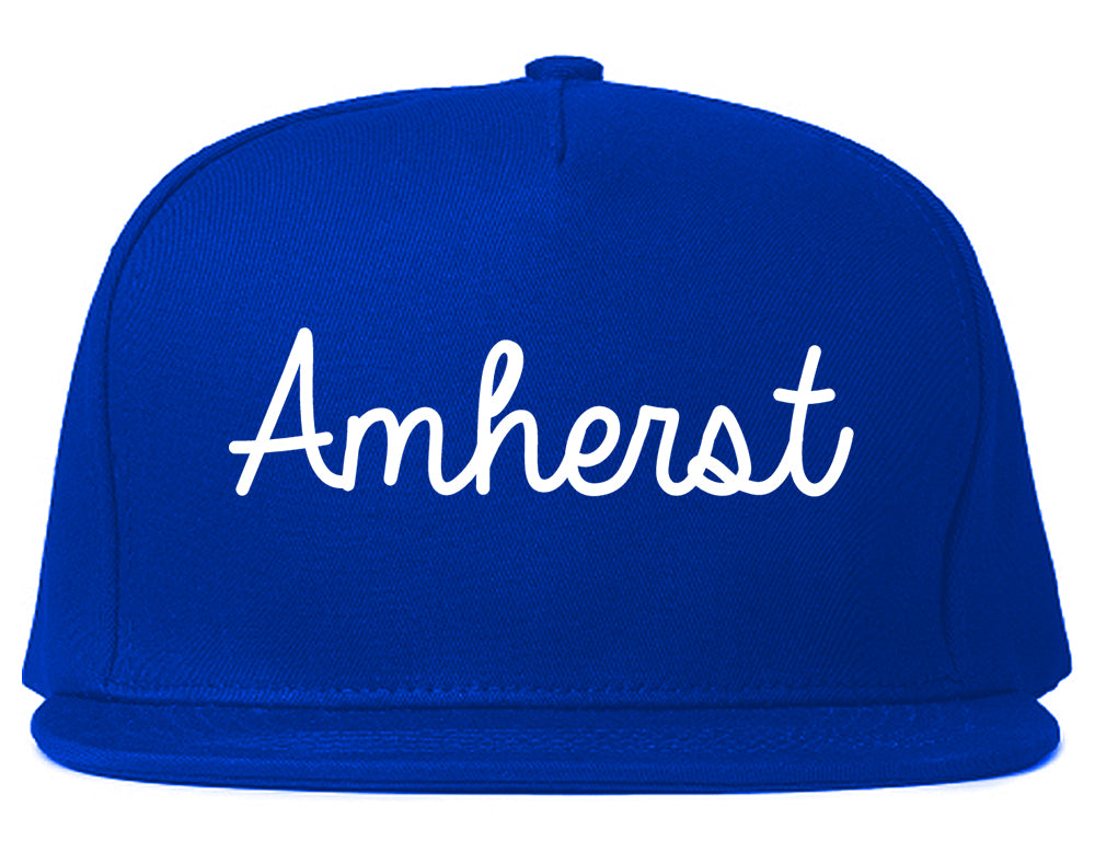 Amherst Ohio OH Script Mens Snapback Hat Royal Blue