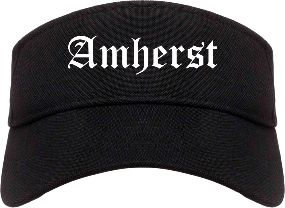 Amherst Ohio OH Old English Mens Visor Cap Hat Black