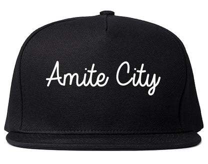 Amite City Louisiana LA Script Mens Snapback Hat Black
