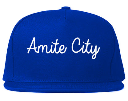Amite City Louisiana LA Script Mens Snapback Hat Royal Blue