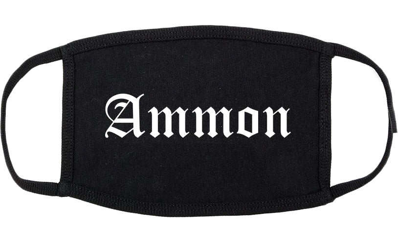 Ammon Idaho ID Old English Cotton Face Mask Black