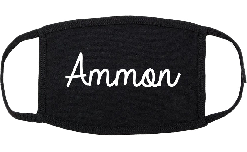 Ammon Idaho ID Script Cotton Face Mask Black