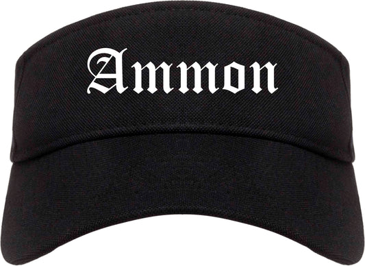 Ammon Idaho ID Old English Mens Visor Cap Hat Black