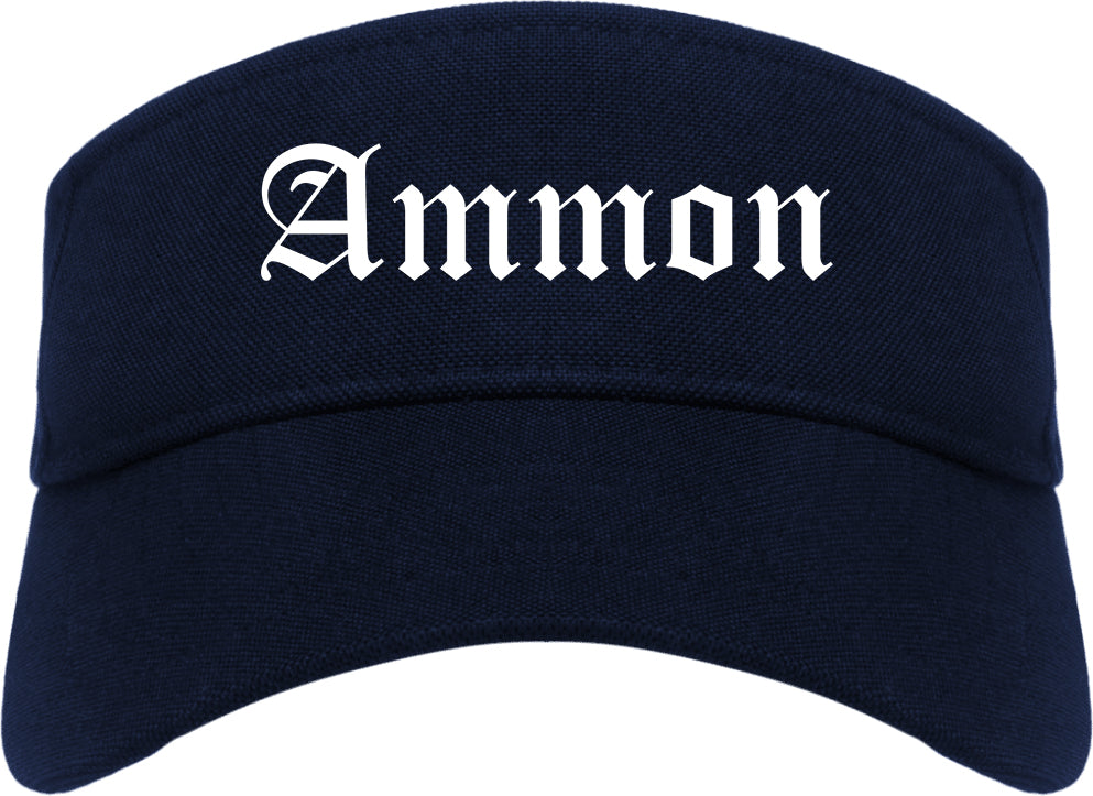 Ammon Idaho ID Old English Mens Visor Cap Hat Navy Blue