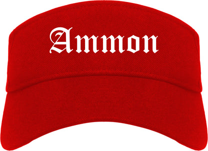 Ammon Idaho ID Old English Mens Visor Cap Hat Red