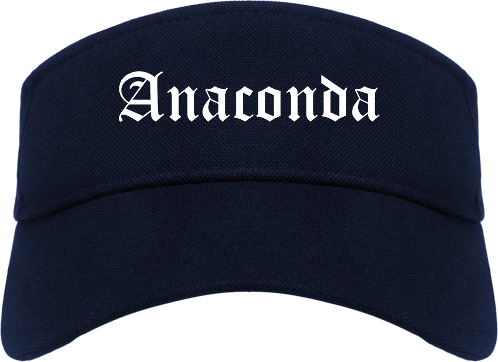Anaconda Montana MT Old English Mens Visor Cap Hat Navy Blue