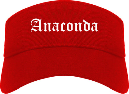 Anaconda Montana MT Old English Mens Visor Cap Hat Red