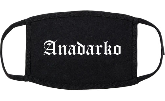 Anadarko Oklahoma OK Old English Cotton Face Mask Black