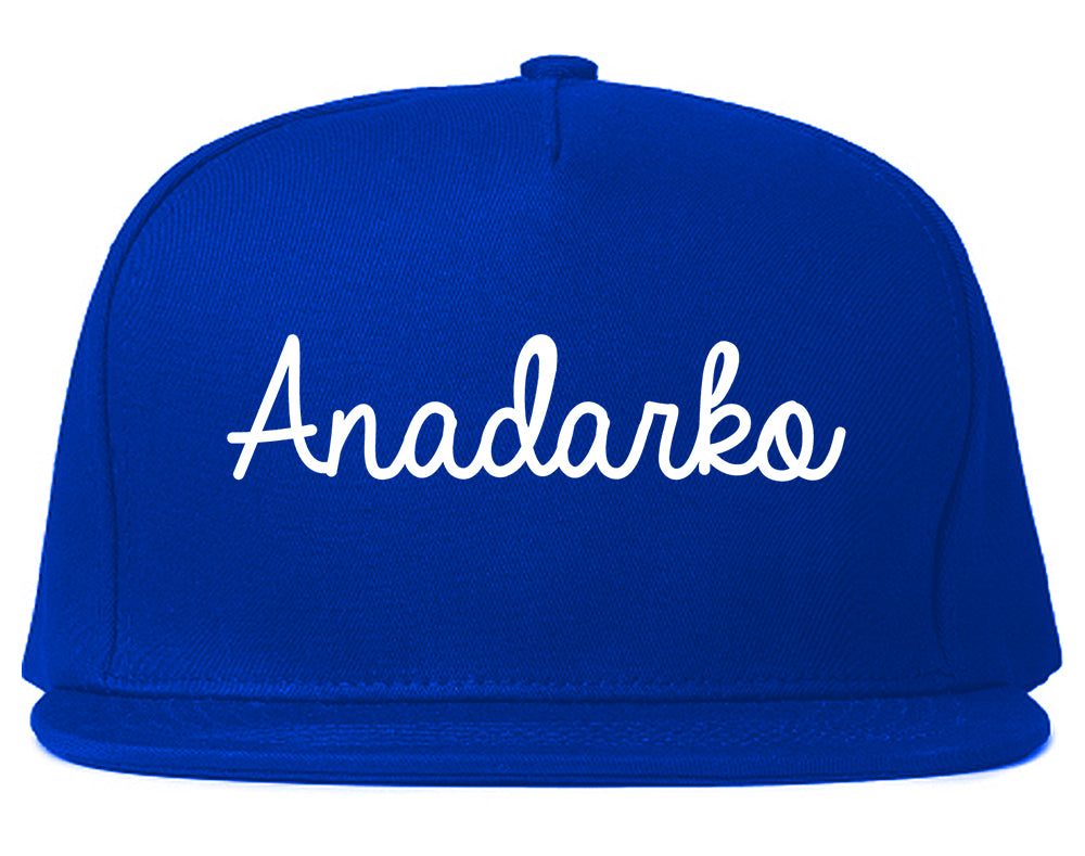 Anadarko Oklahoma OK Script Mens Snapback Hat Royal Blue