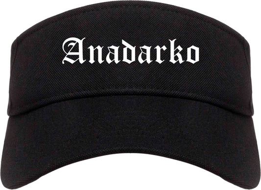 Anadarko Oklahoma OK Old English Mens Visor Cap Hat Black