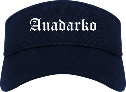 Anadarko Oklahoma OK Old English Mens Visor Cap Hat Navy Blue