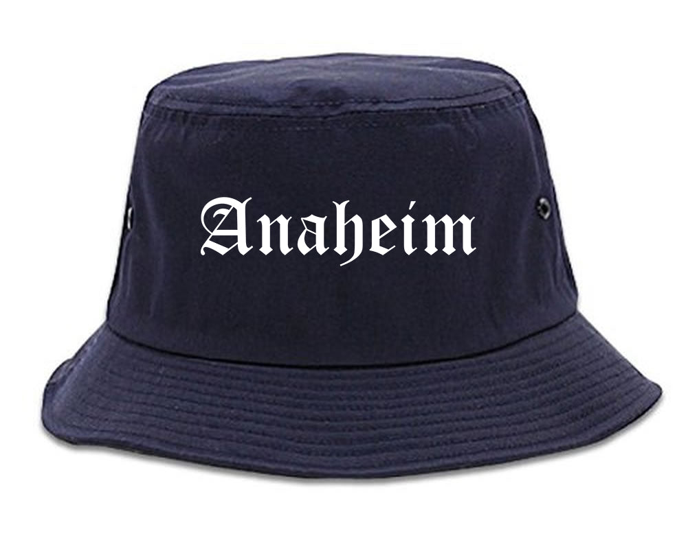 Anaheim California CA Old English Mens Bucket Hat Navy Blue