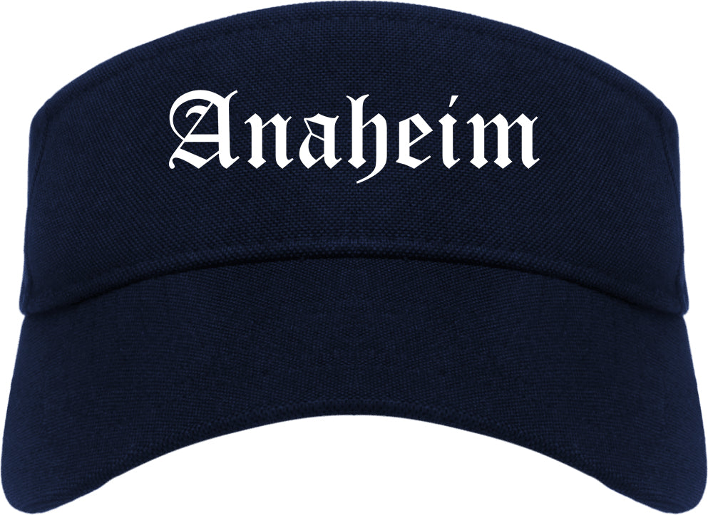 Anaheim California CA Old English Mens Visor Cap Hat Navy Blue