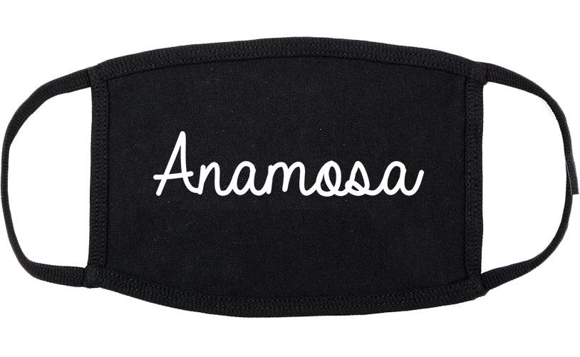 Anamosa Iowa IA Script Cotton Face Mask Black