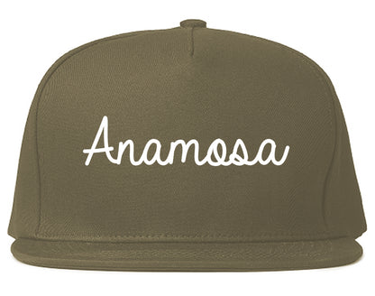 Anamosa Iowa IA Script Mens Snapback Hat Grey