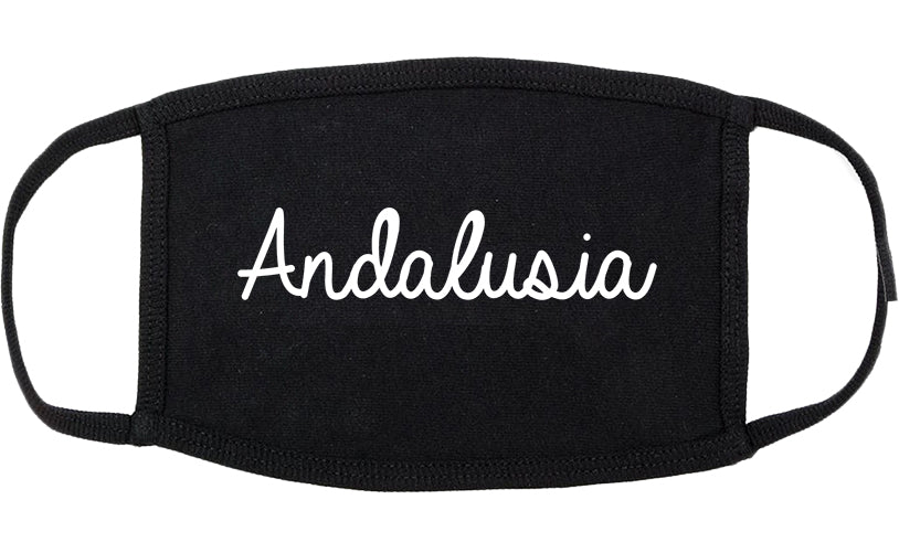 Andalusia Alabama AL Script Cotton Face Mask Black