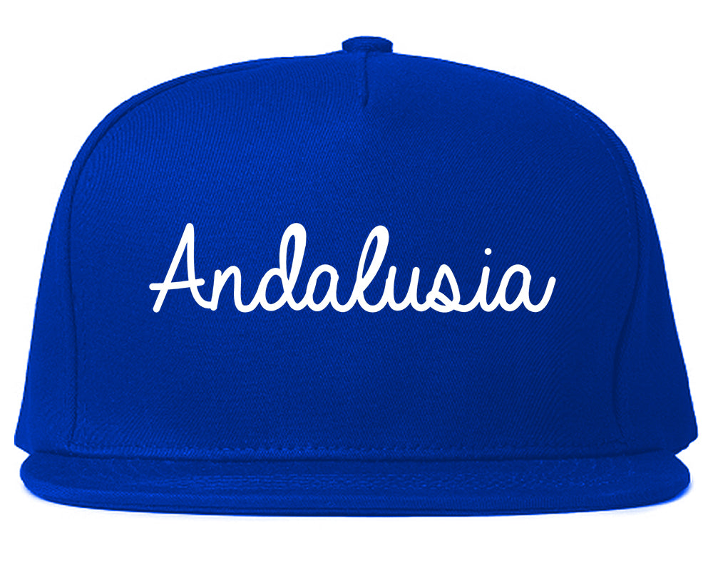 Andalusia Alabama AL Script Mens Snapback Hat Royal Blue