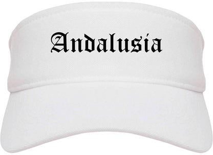 Andalusia Alabama AL Old English Mens Visor Cap Hat White