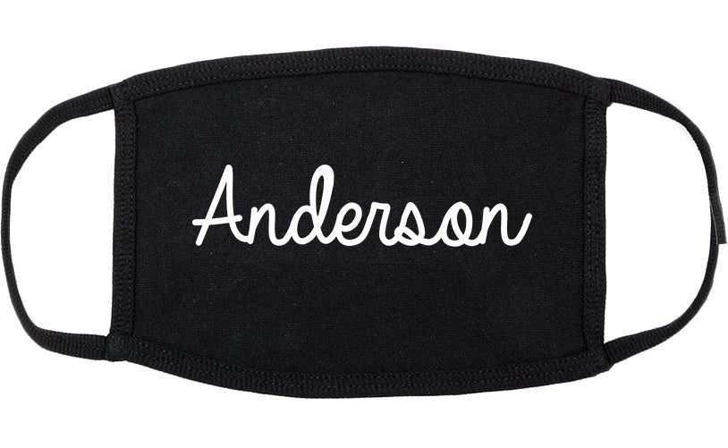 Anderson California CA Script Cotton Face Mask Black
