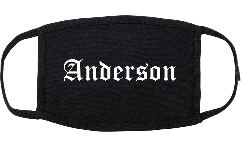 Anderson Indiana IN Old English Cotton Face Mask Black