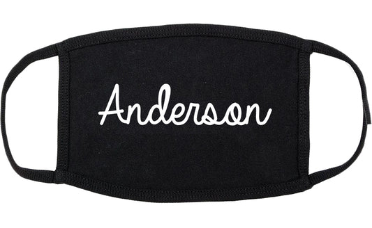 Anderson Indiana IN Script Cotton Face Mask Black