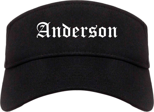 Anderson Indiana IN Old English Mens Visor Cap Hat Black