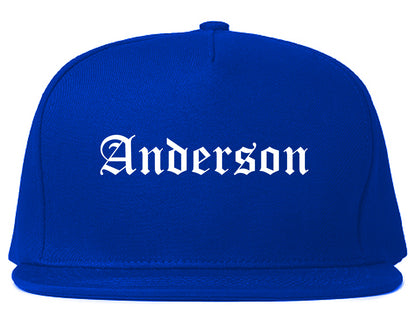 Anderson South Carolina SC Old English Mens Snapback Hat Royal Blue