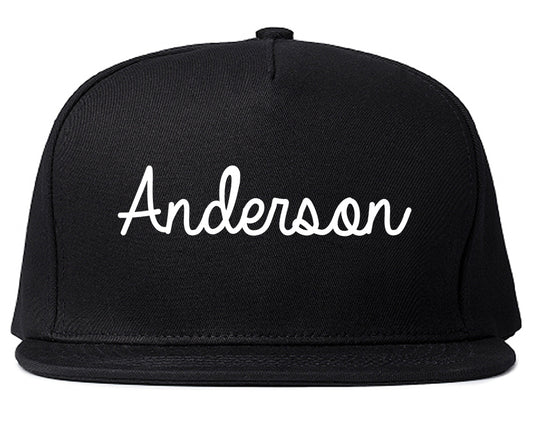 Anderson South Carolina SC Script Mens Snapback Hat Black
