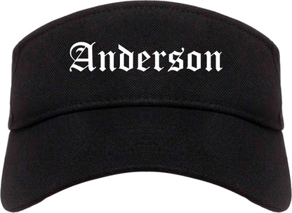 Anderson South Carolina SC Old English Mens Visor Cap Hat Black