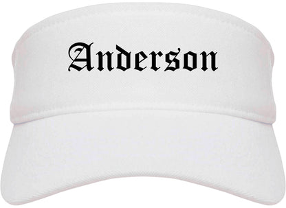 Anderson South Carolina SC Old English Mens Visor Cap Hat White