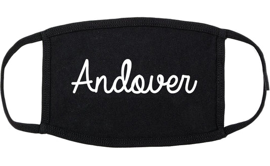 Andover Kansas KS Script Cotton Face Mask Black