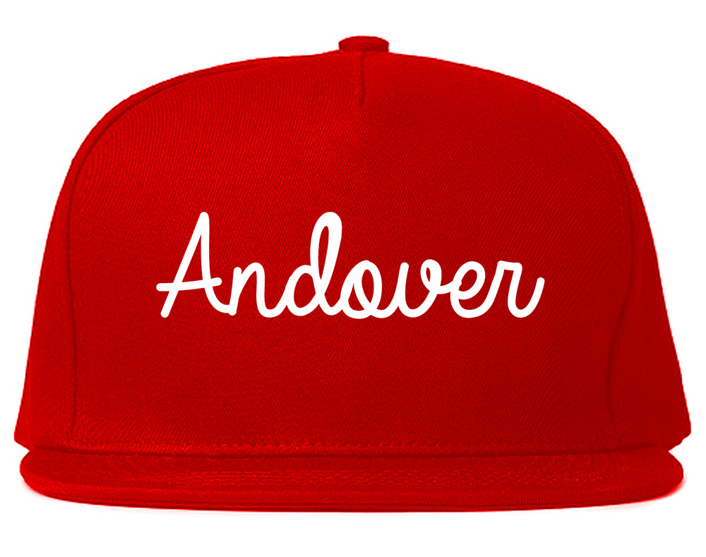 Andover Kansas KS Script Mens Snapback Hat Red