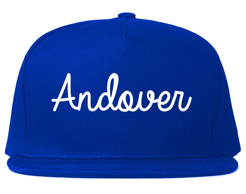 Andover Kansas KS Script Mens Snapback Hat Royal Blue