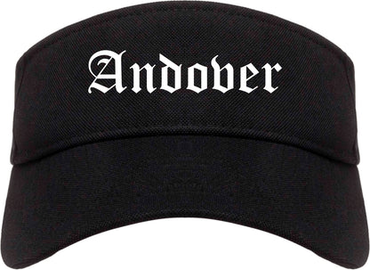 Andover Kansas KS Old English Mens Visor Cap Hat Black