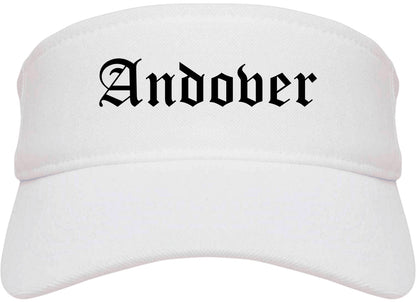 Andover Kansas KS Old English Mens Visor Cap Hat White