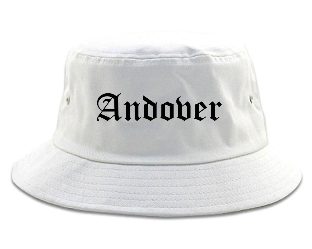 Andover Kansas KS Old English Mens Bucket Hat White