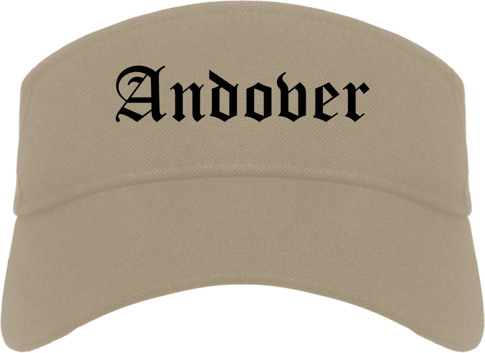 Andover Minnesota MN Old English Mens Visor Cap Hat Khaki