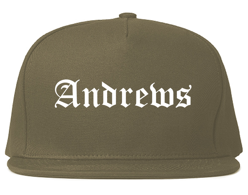 Andrews Texas TX Old English Mens Snapback Hat Grey