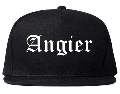 Angier North Carolina NC Old English Mens Snapback Hat Black
