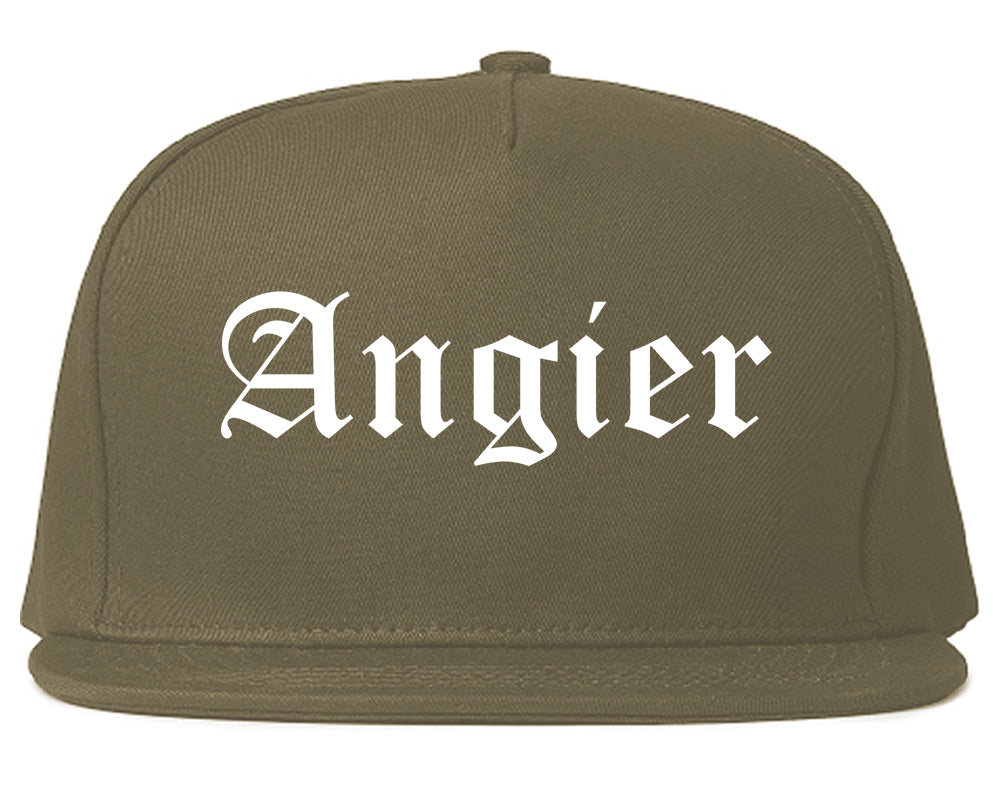 Angier North Carolina NC Old English Mens Snapback Hat Grey