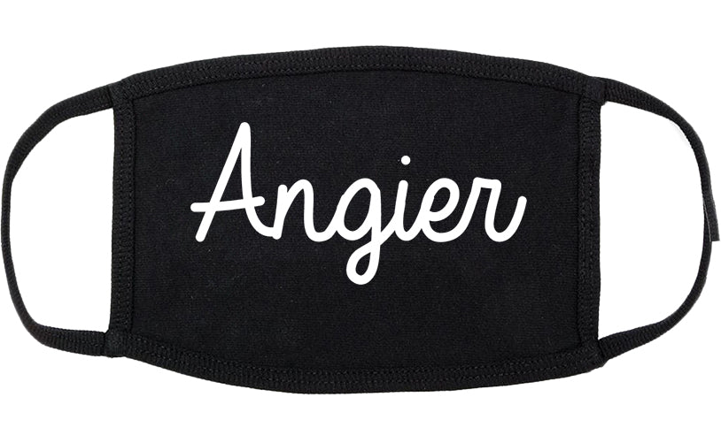 Angier North Carolina NC Script Cotton Face Mask Black