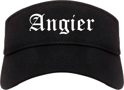 Angier North Carolina NC Old English Mens Visor Cap Hat Black