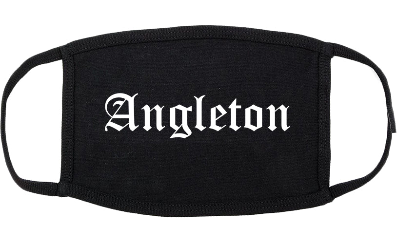 Angleton Texas TX Old English Cotton Face Mask Black