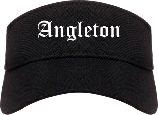 Angleton Texas TX Old English Mens Visor Cap Hat Black