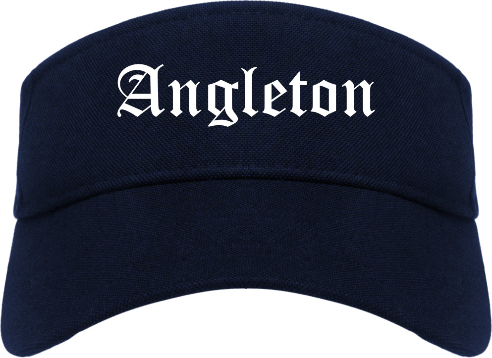 Angleton Texas TX Old English Mens Visor Cap Hat Navy Blue